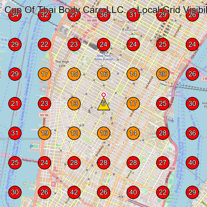 Cup Of Thai Body Care LLC. GeoGrid visibility map for Massage Spa in New York